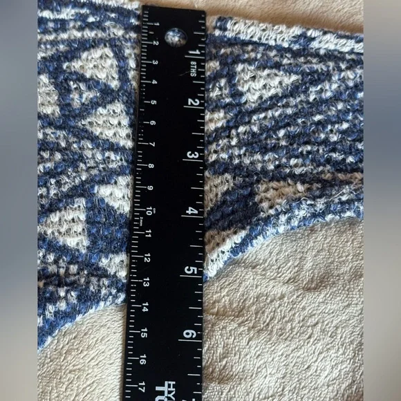 Eyeshadow Blue White Geometric Open Front Cardigan Lightweight Raglan Sleeve M - Picture 8 of 9